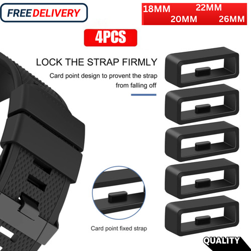 Black rubber watch strap - black,