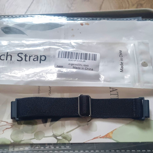 Black nylon watch strap - black,